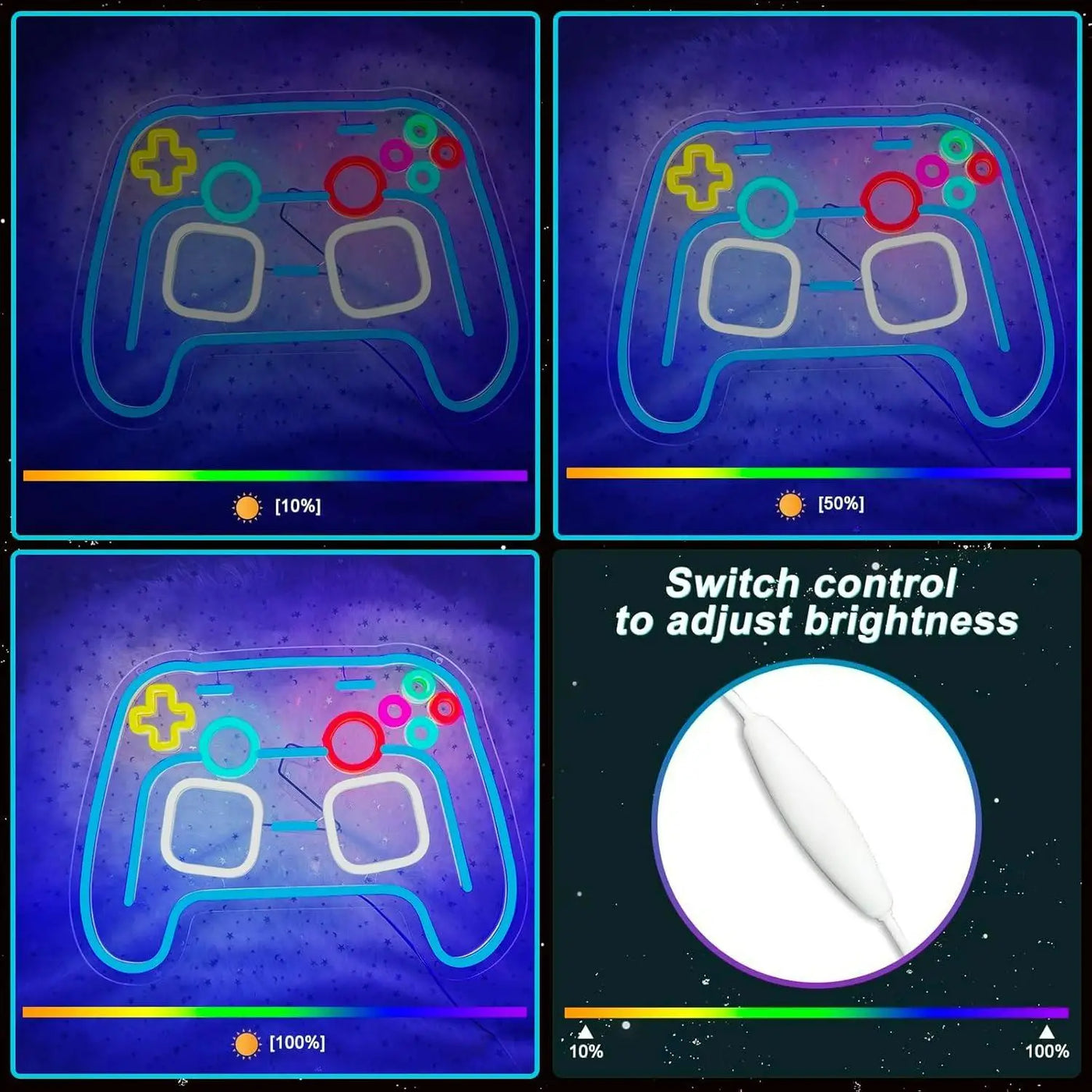 Gaming Neon Sign Controller USB Dimmable LED Neon Lights for Game Room Man Cave Boys Room Decor Personzalized Gifts for Kids