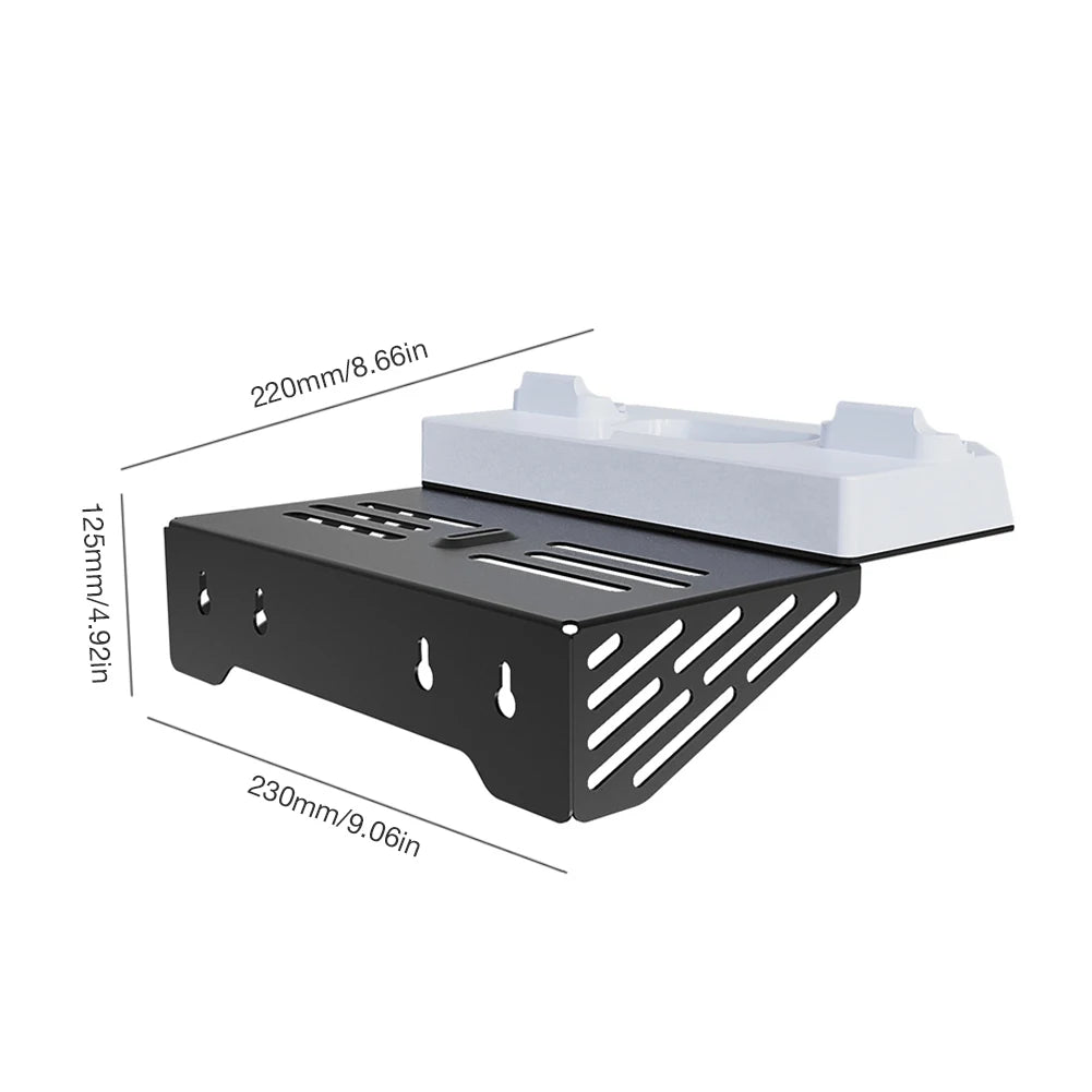 Wall Mount Kit with Charging Station RGB Light Wall Bracket W/ Headset Holder Wall Stand for PS5/PS5 Slim Disc & Digital Console