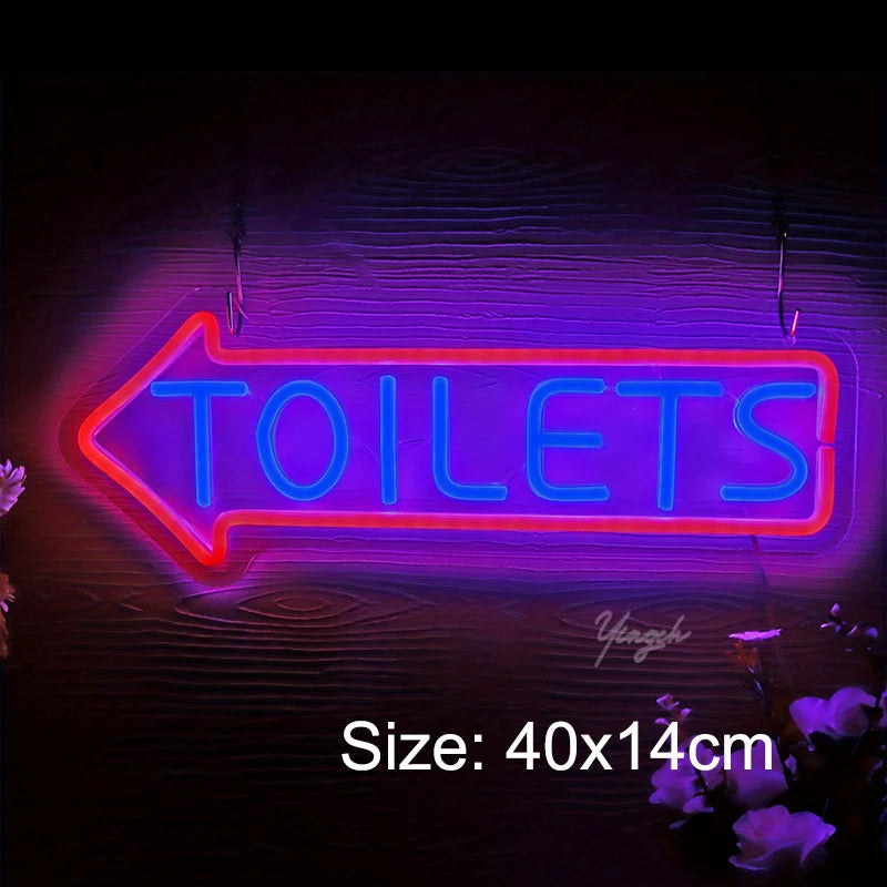 LED Toilet Neon Sign Custom WC Directional Neon Men Women Figure Sign Decoration Lamp Washroom Entrance for Party Bar Gaming