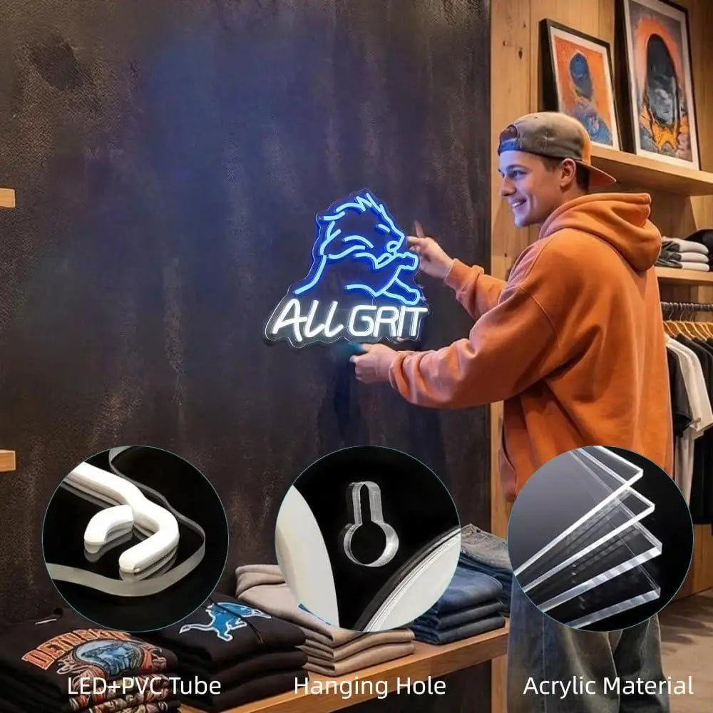 Football Neon Sign Rugby USB Dimmable Neon Lights for Man Cave Bedroom Party Club Bar Dorm Gaming Room Decoration Wall Light