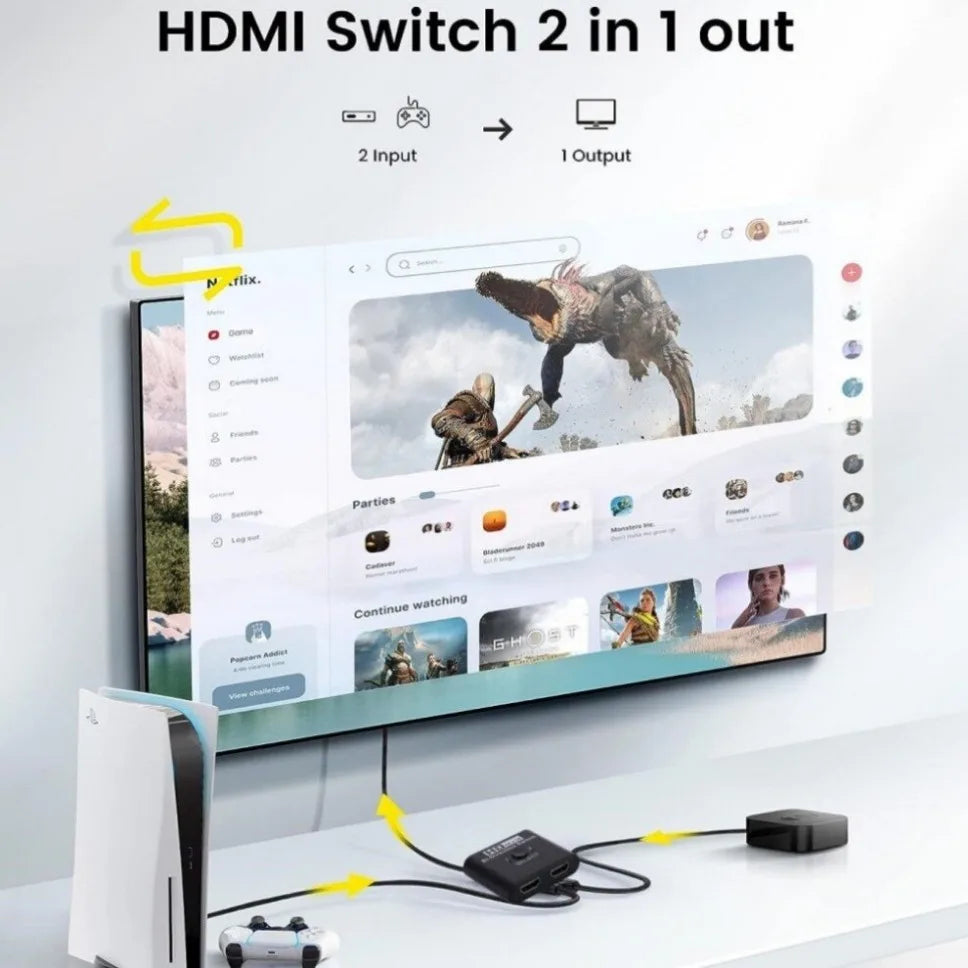 4K Bi-Direction HDMI Switch 2 in 1 Out/1 in 2 Out HDMI-compatible Switcher Splitter for PS4/3 TV Box 1x2/2x1 Switcher Adapter