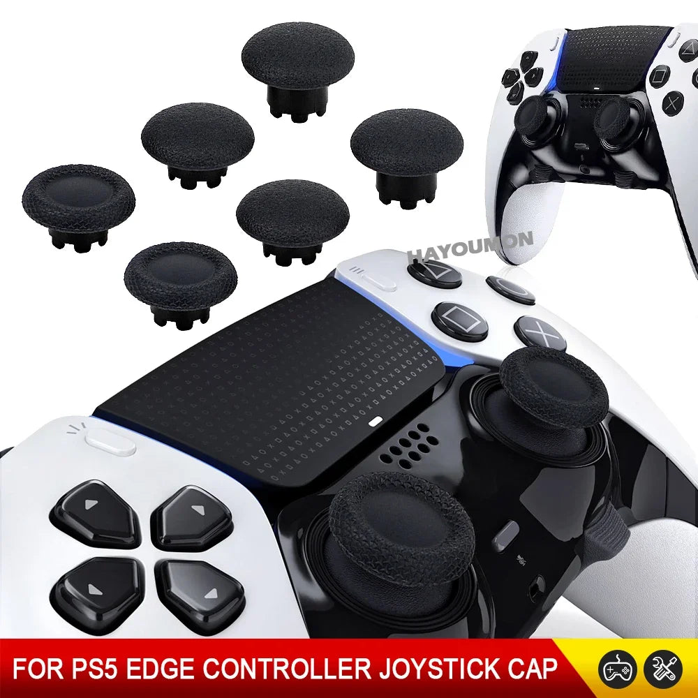 6pcs Replacement Thumbsticks for PS5 Edge Controller Black Analog Stick Joystick Buttons for PS5 Edge Gampad Gaming Accessories