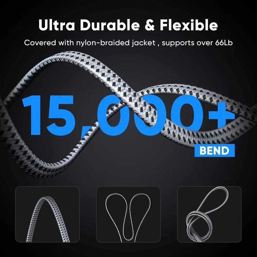 1/2Pcs CAT8 Ethernet Cable 40Gbps Flat Nylon Braided Network Lan Cord for PC Modem Laptop PS 5 Router RJ45 Cable Ethernet Cat 8