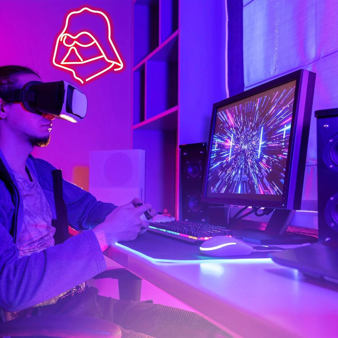 Darth Vader Neon Led Sign Game Room Decoration Home Party Bedroom Bar Party Gaming Zone Wall Lights Star Wars Role Signs Lamp