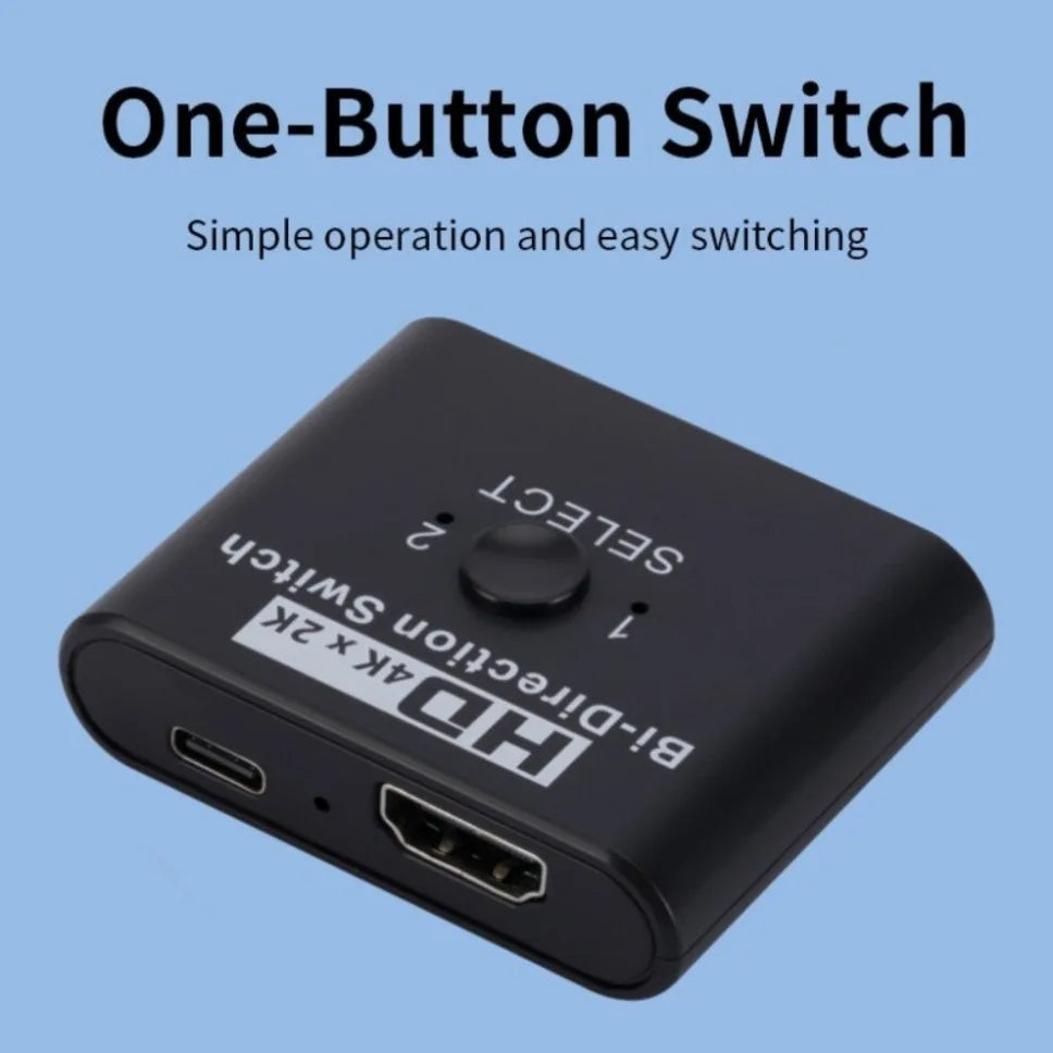 4K Bi-Direction HDMI Switch 2 in 1 Out/1 in 2 Out HDMI-compatible Switcher Splitter for PS4/3 TV Box 1x2/2x1 Switcher Adapter
