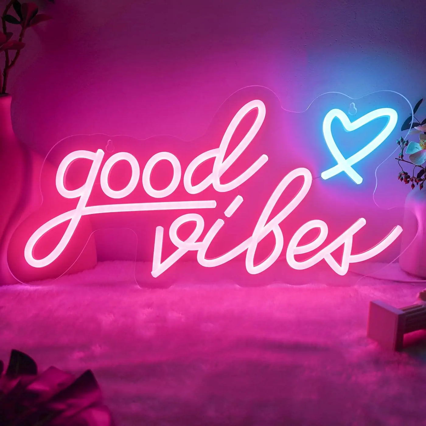 Good Vibes Neon Sign USB Dimmable Smile Face LED Light for Bar Party Dorm Gaming Room Bedroom Decorations neon personnalisé Gift