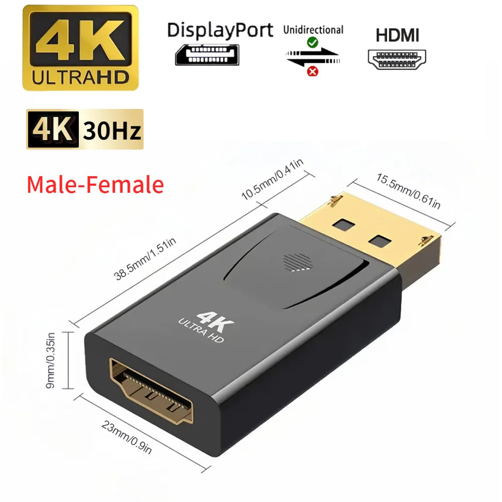 8K@60Hz DisplayPort to HDMI Adapter 4K@120Hz 2K@240Hz DP 1.4 Computer to HDMI 2.0 Screen DP to HDMI Extension Cable for Dell HP