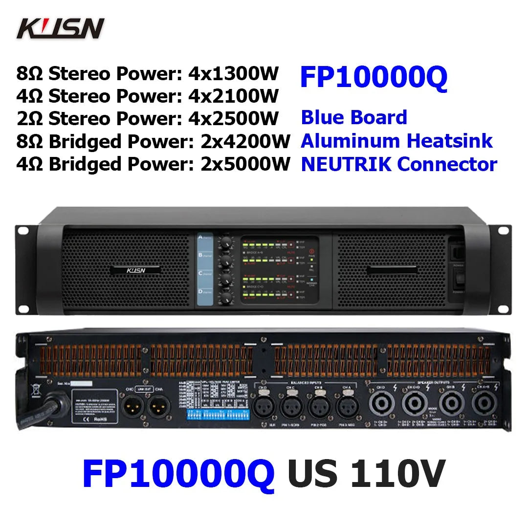 FP10000Q/FP20000Q 2500Wx4 Professional Digital Amplifier Stable 2 Ohm FP 10000Q  2U High Power Amplifier For Subwoofer Speaker