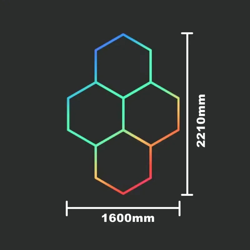 Remote Control Neon RGB Hexagon Honeycomb Light Gym Roomhome Cinema Party Club Gaming Wall Stage Bar Garage Ceiling Light