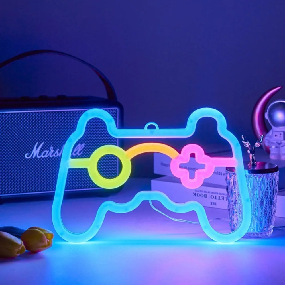 1PC USB Powered Game Controller Neon Sign LED Light for Gamer Room Decor, Kids Bedroom, Wall, Party, Gaming Desk Night Light