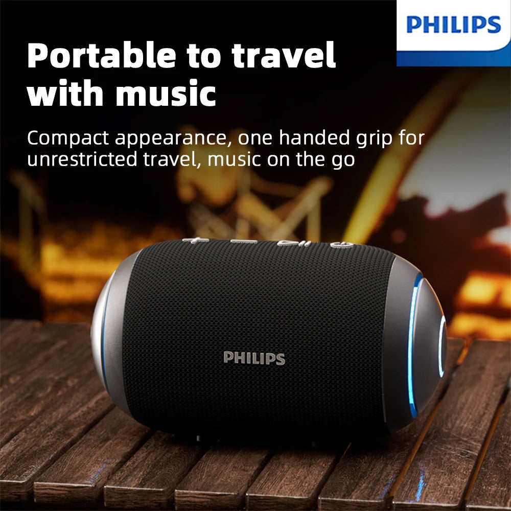 Philips TAS3209 Outdoor Portable Wireless Speaker W/ Colorful Lighting 1800mAh Battery Life Wonderful Sound Music for Camping