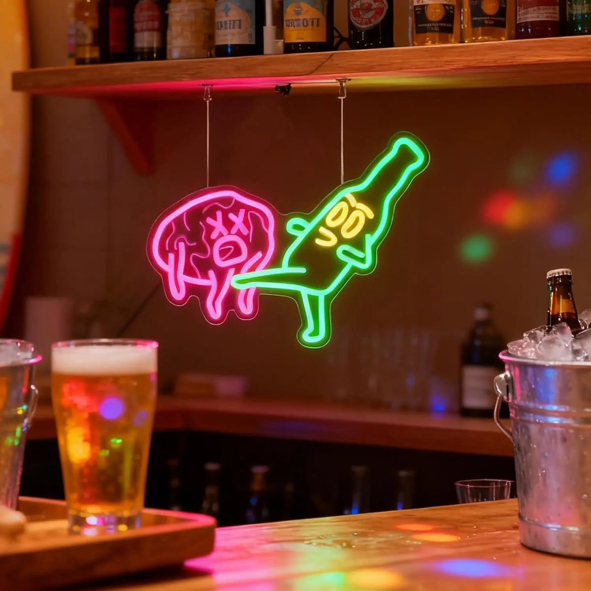 Beer Neon Sign USB Funny Led Light for Restaurant Bar Bistro Party Gaming Room Bedroom Decoration Birthday Gift Neon Light