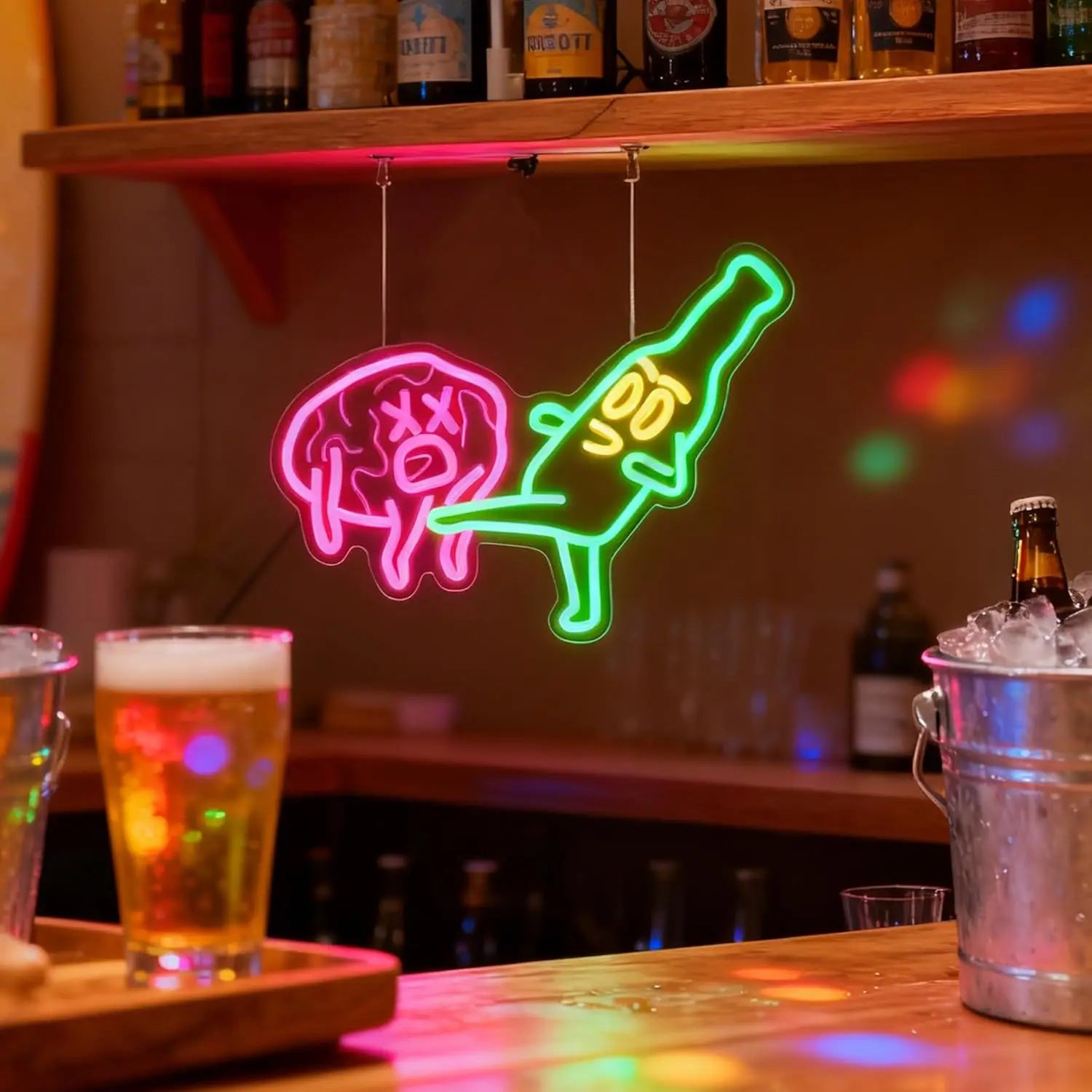 Beer Neon Sign USB Funny Led Light for Restaurant Bar Bistro Party Gaming Room Bedroom Decoration Birthday Gift Neon Light