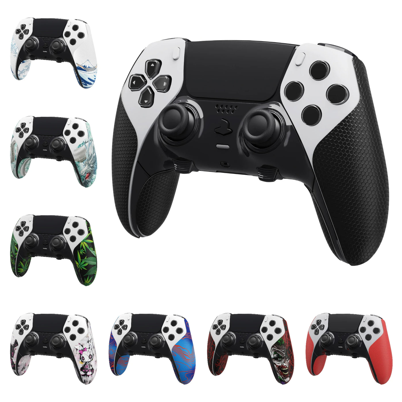 PlayVital Anti-Skid Sweat-Absorbent Controller Grip for ps5 Edge Wireless Controller Anti Sweat Protector - 8 Designs