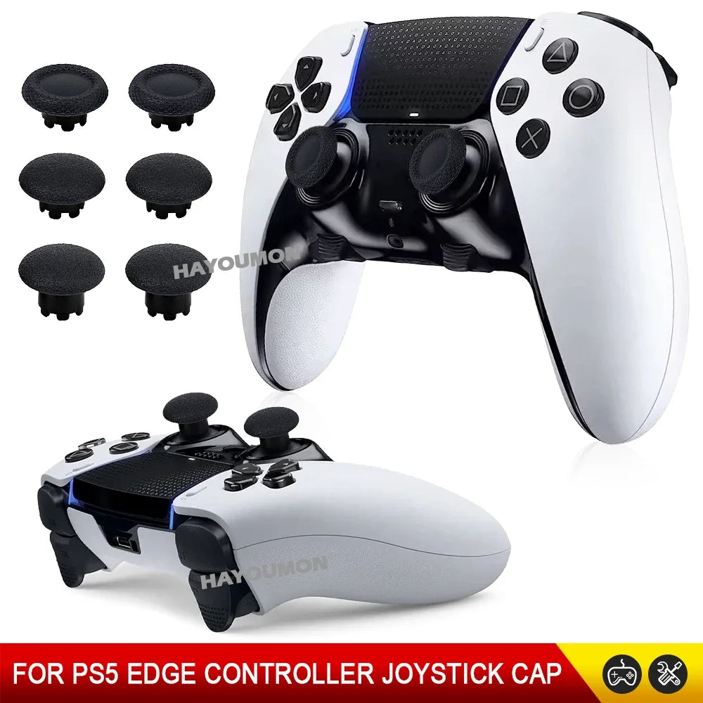 6pcs Replacement Thumbsticks for PS5 Edge Controller Black Analog Stick Joystick Buttons for PS5 Edge Gampad Gaming Accessories