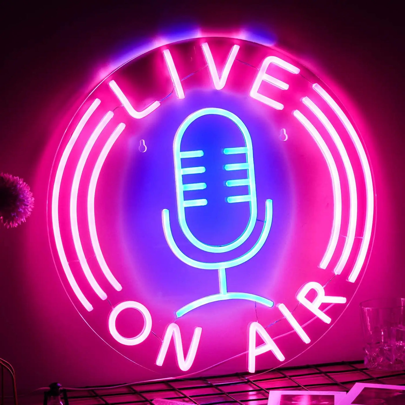 ON AIR Neon Sign USB Dimmable LED Neon Lights for Home Studio Bedroom Office Game Room Podcast Streaming Decor Signboard Light