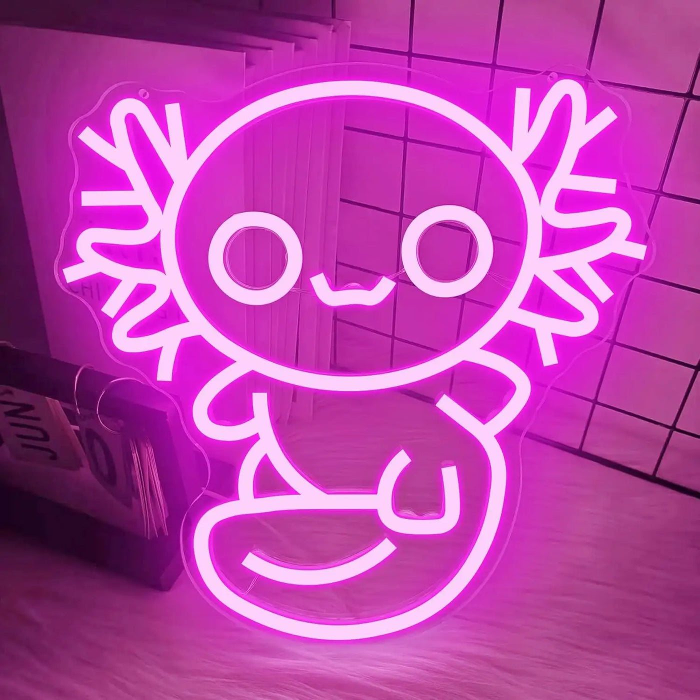 Axolotl Neon Sign Cute Animal USB Powered LED Dimmable Neon Lights for Kids Room Bedroom Gaming Room Decoration Birthday Gifts