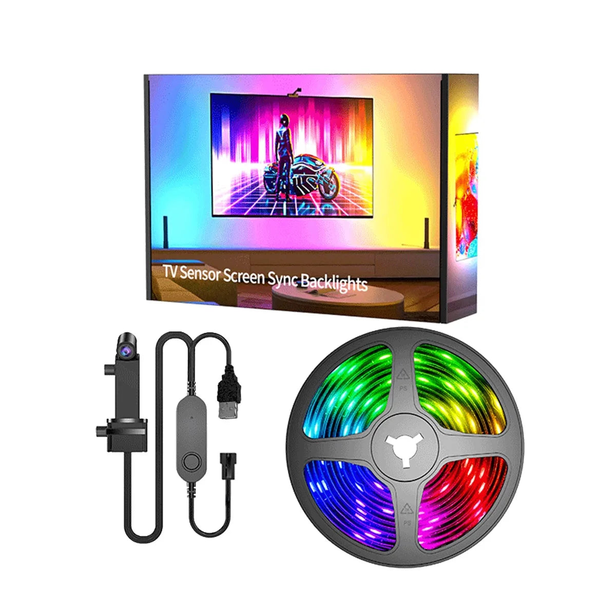 EISSLOLY Smart AR Color Gamut Sensor APP Control RGBIC LED Light Strip for TV Backlight Gaming livingroom atmosphere Decoration