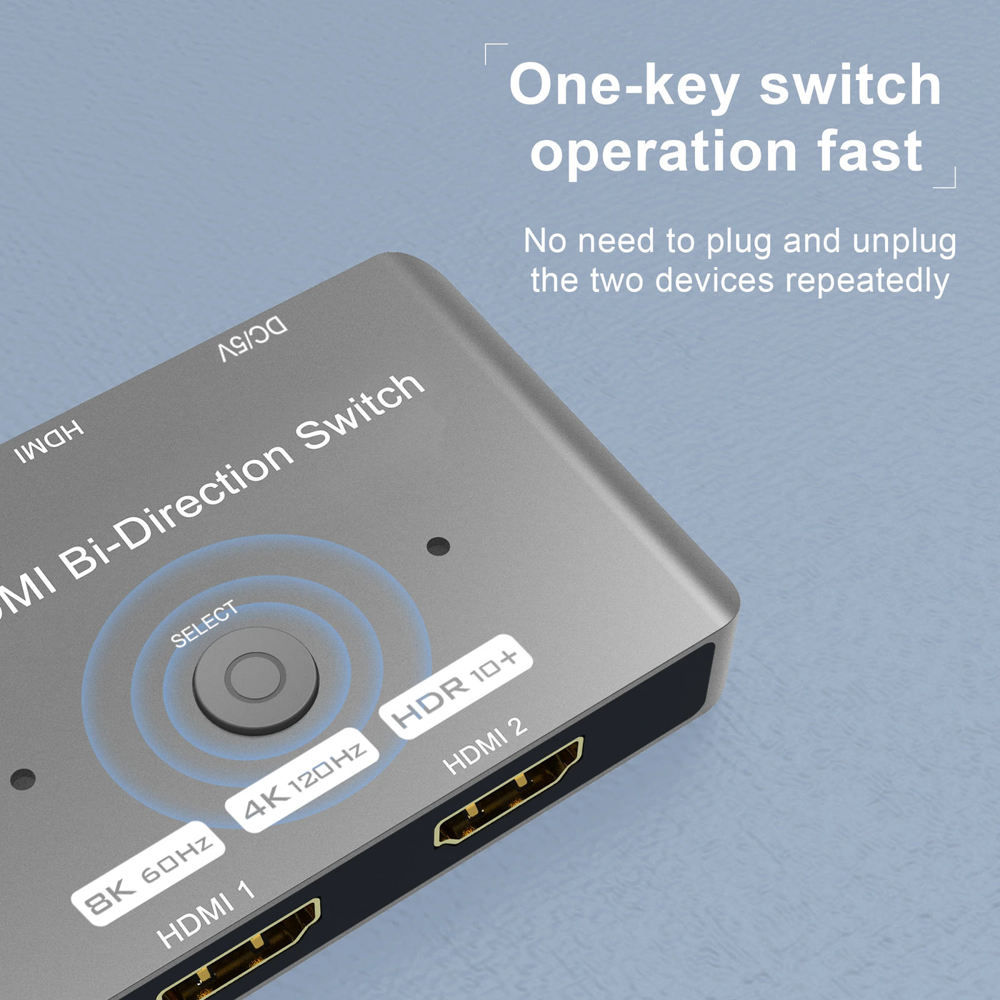 8K HDMI 2.1 Splitter Switch 2 in 1 out Hdmi Switcher 8K@60Hz 4K@120Hz For PS5 3080 HDMI-Compatible Monitor HDTV Xiaomi Xbox