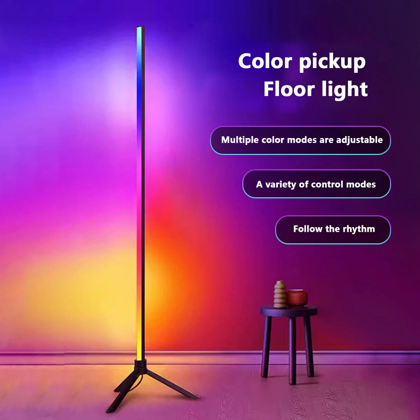 Floor Lamp 5V RGB IC 120CM Suitable For Bedroom Gaming Room Decorative Wall Corner Ambient Light Fast Delivery