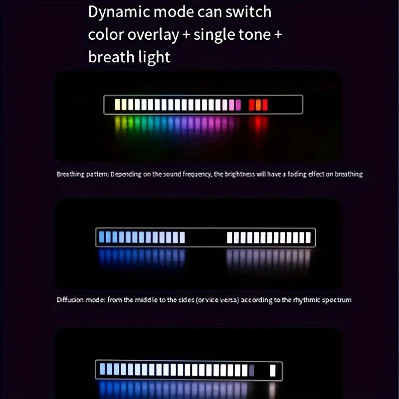 Colorful Sound Rhythm Smart LED Light Bar - Room Decoration Lighting for Gaming Room with USB - Eid Al-Adha Mubarak