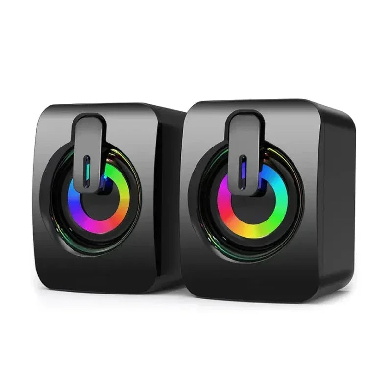 New HIFI Stereo Computer Speakers USB Wired Sound Box with Microphone and LED Light for Desktop Wholesale Subwoofer
