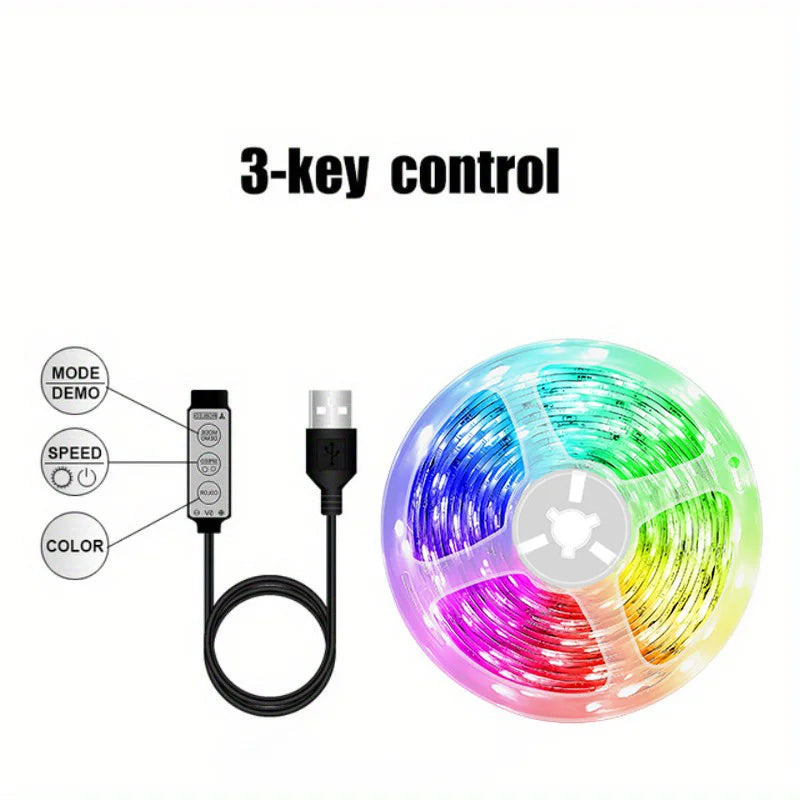 Smart RGB Gaming Light Strip USB 5V 5050 Music Sync Remote & APP Control Christmas Lights Flexible Tape Gaming Room TV Backlight