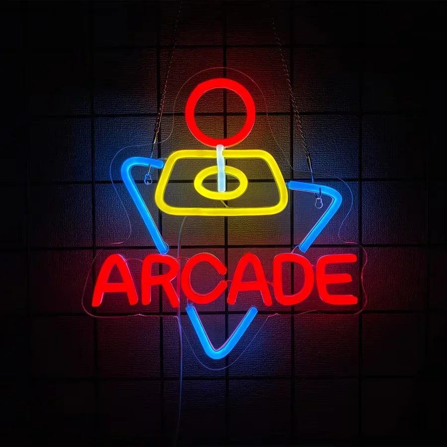 Arcade Personalized Gaming Neon LED Ambient Light USB Powered Dimmable Switch for Bedroom Game Room Home Wall Decoration