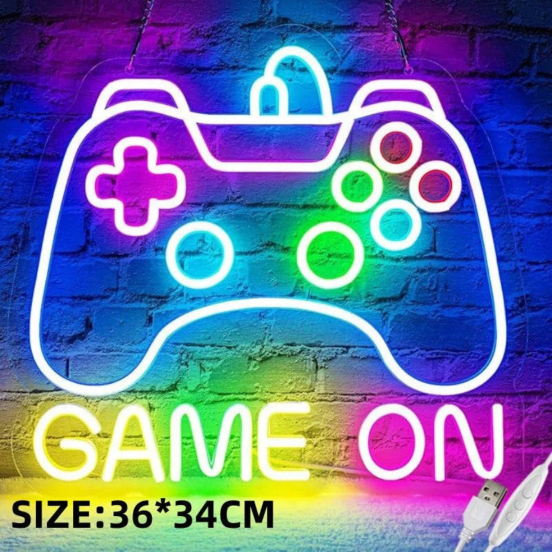 Game Neon Sign Gamepad Controller Neon Signs Gaming Wall Lights Decor for Game Room Lights Children Room Party Decoration lamp