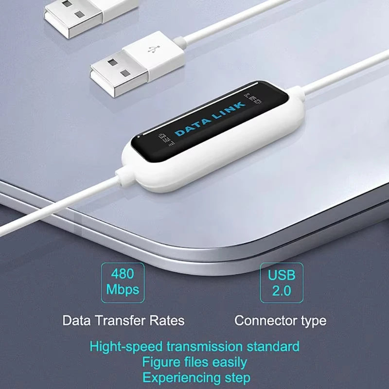 PC to PC USB Online Share Sync Link Cable Net Direct Data File Transfer Bridge LED Easy Copy Between 2 Computer Data Link Cable