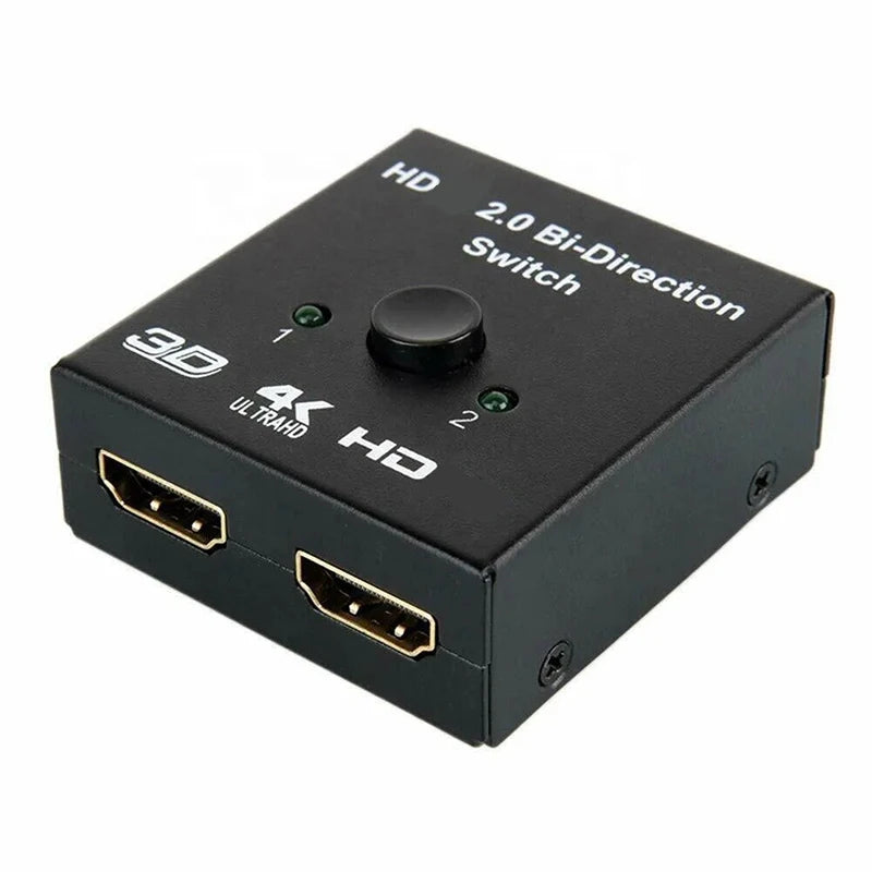 HDMI-compatible Switch 2 Ports 4K 120Hz 2 In 1 Out/1 in 2 Out Video Splitter for Laptop PC Xbox TV Box to Monitor TV Projector