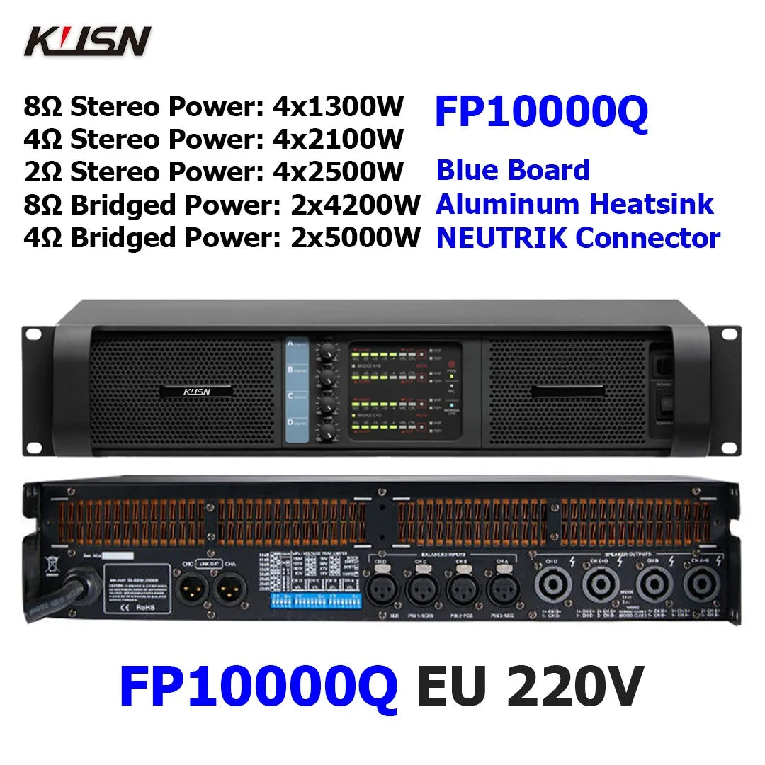 FP10000Q/FP20000Q 2500Wx4 Professional Digital Amplifier Stable 2 Ohm FP 10000Q  2U High Power Amplifier For Subwoofer Speaker