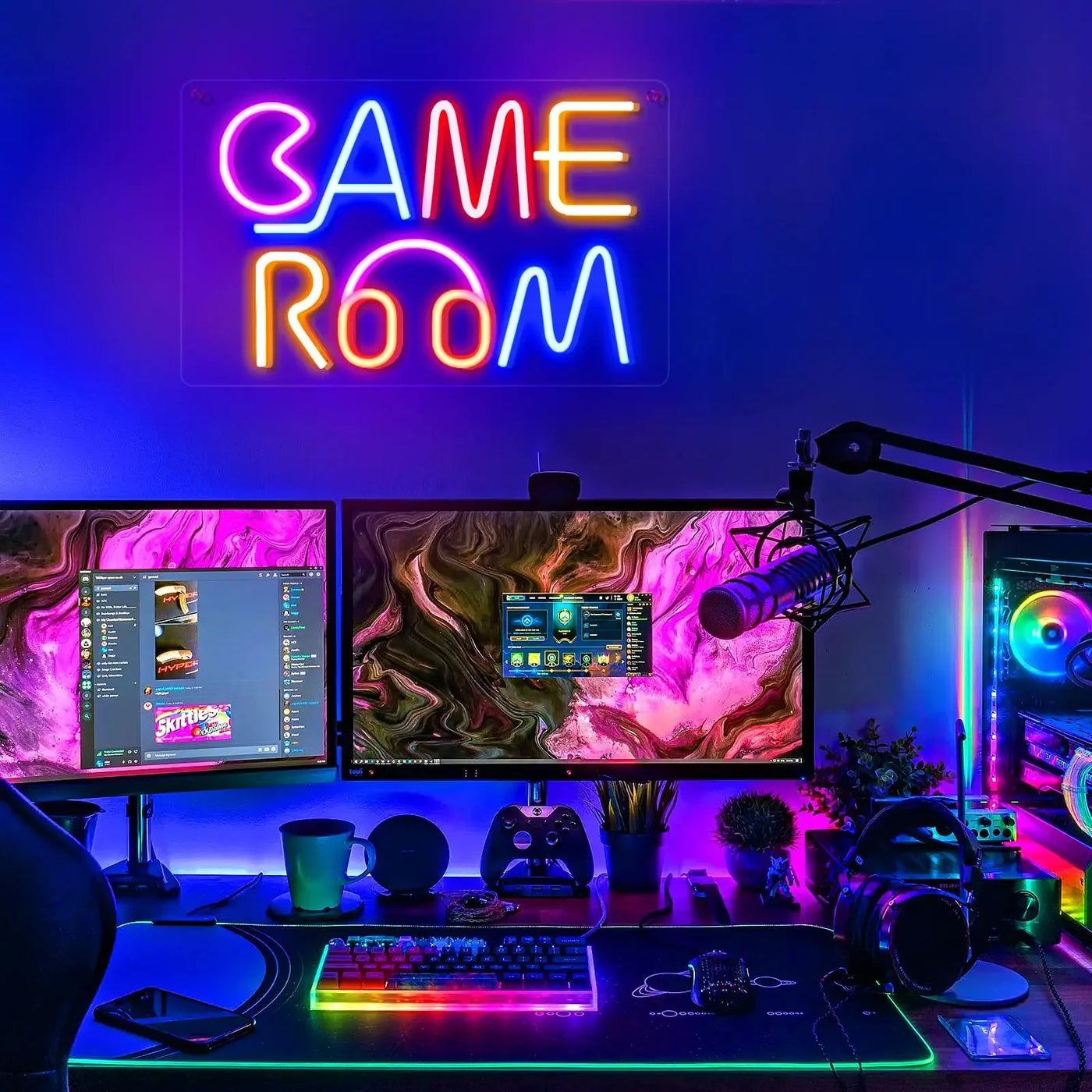 GAME ROOM Neon Sign LED Dimmable Game Zone Room Beer Bar Man Cave Bedroom Home Art Gaming Neon Light Sign