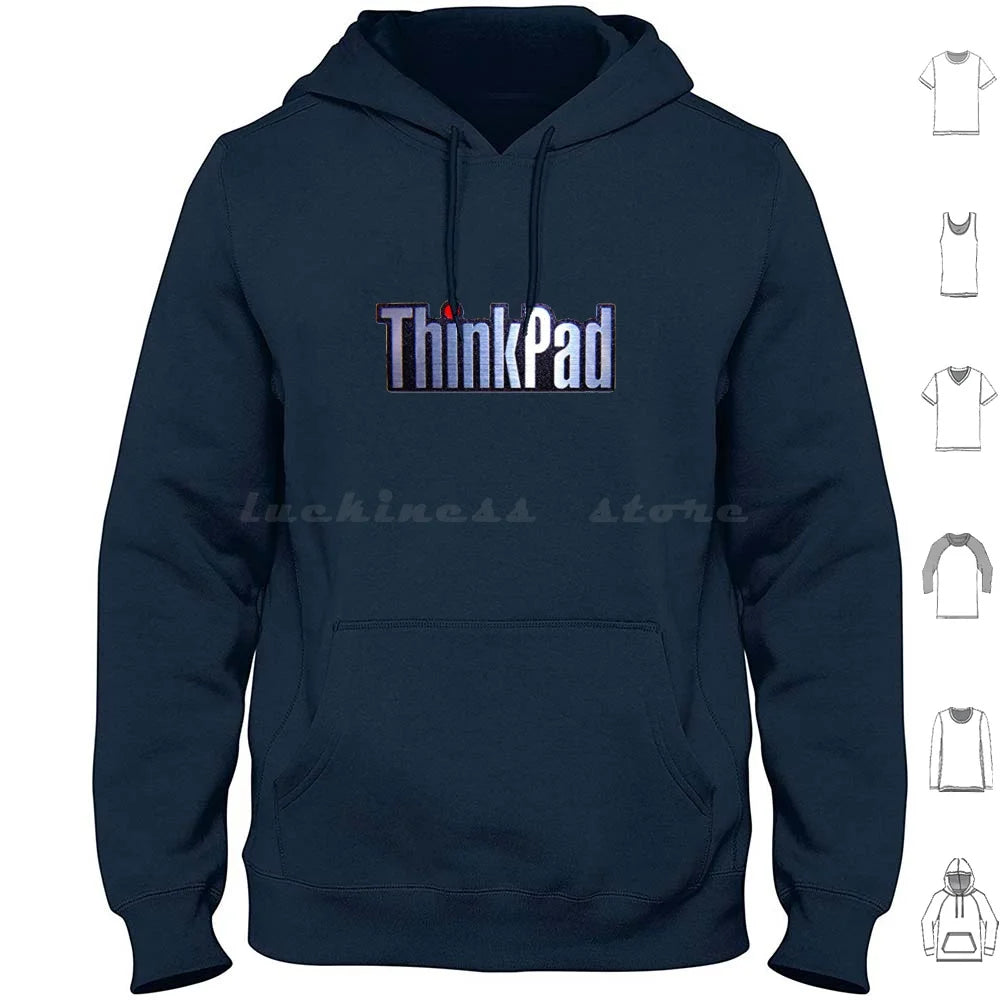 Thinkpad Logo Realistic Hoodies Long Sleeve Thinkpad Think Logo Ibm Shiny Emblem Metal Realistic Laptop Pc Windows 1990