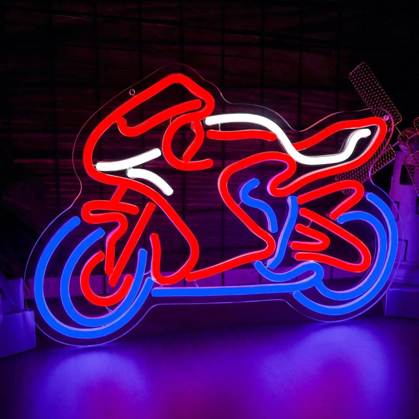 Motorcycle Neon Sign Business Signage Art Wall Light USB LED Neon Light for Garage Gaming Room Bedroom Decoration Gift