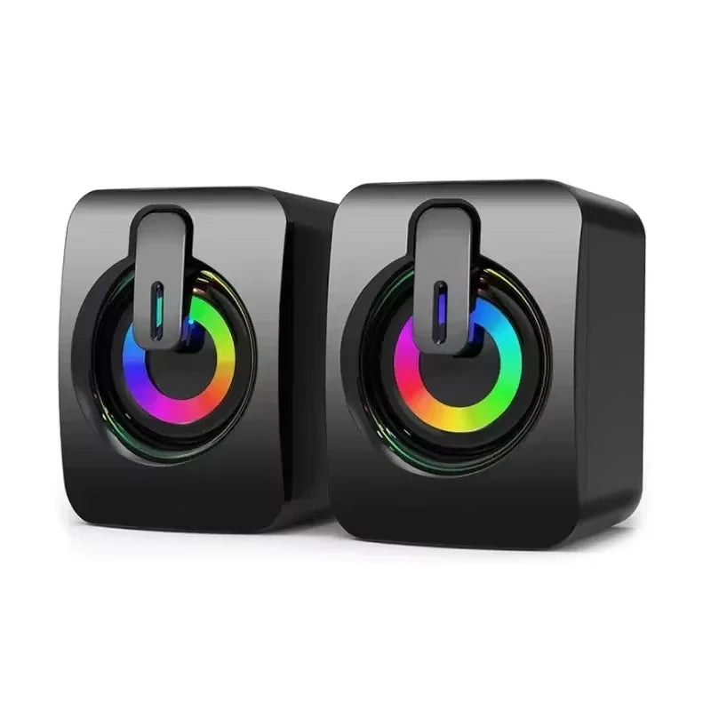Mini Computer Speaker Small Home Stereo Subwoofer Surround Sound 3.5MM AUX Music Player for Computers Laptops