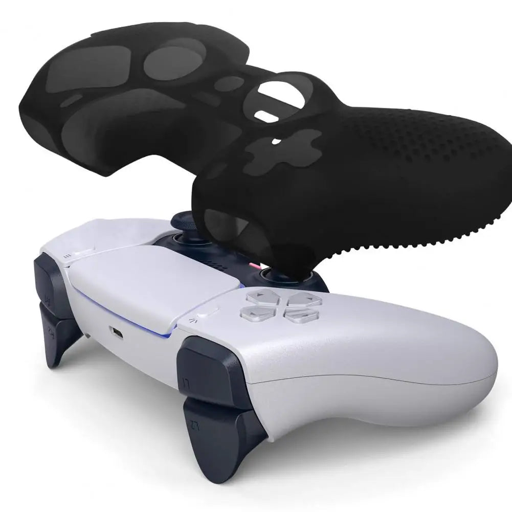 Silicone Protective Skin Cover Shell for 5 PS5 Controller Anti Slip Rubber Case with 2 Thumb Grips Accessories Set
