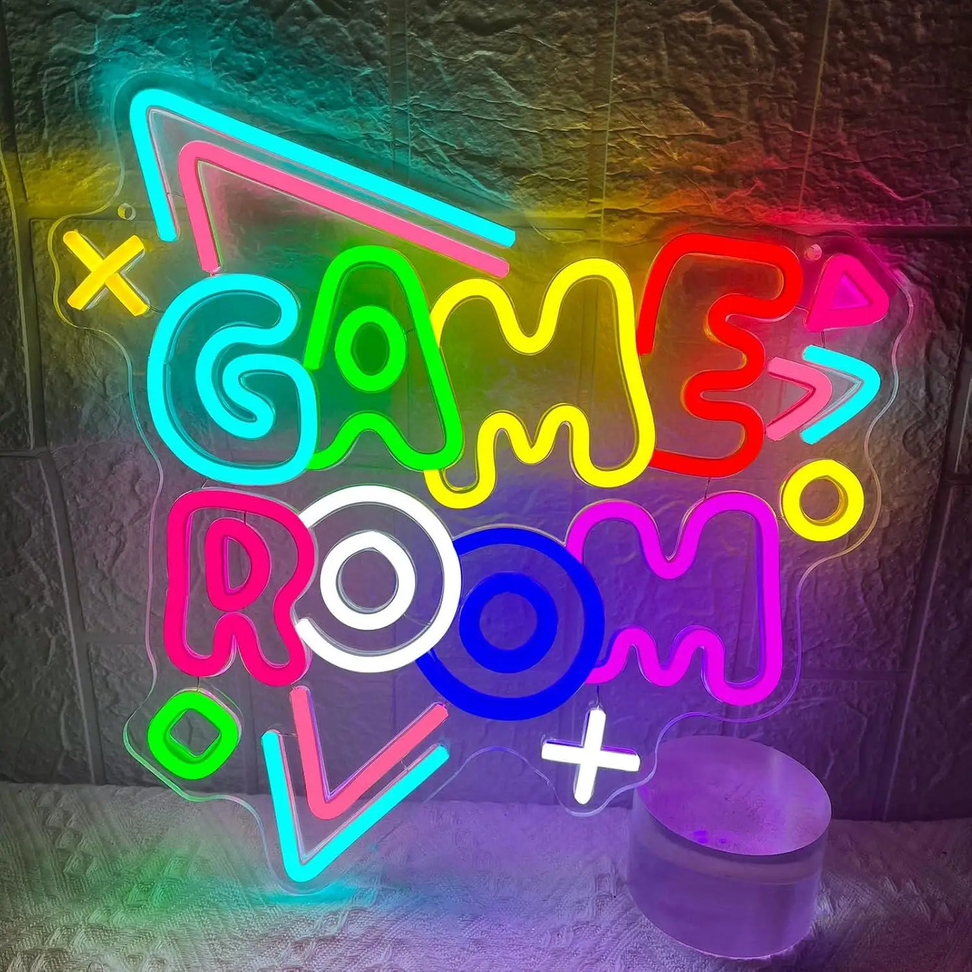 Gamer Neon Sign Colorful Gaming Controller Dimmable Gamepad Shaped Led Light Up Sign for Teens Boys Bedroom Men Caves Home Party