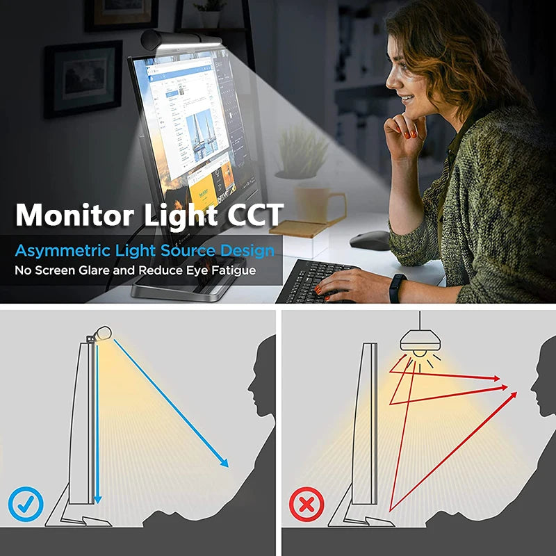 Monitor Screen Hanging Lighting Bar Computer Gaming Lights RGB CCT Led Monitor Light Bar for USB Dimmable Desk Lamp Atmosphere