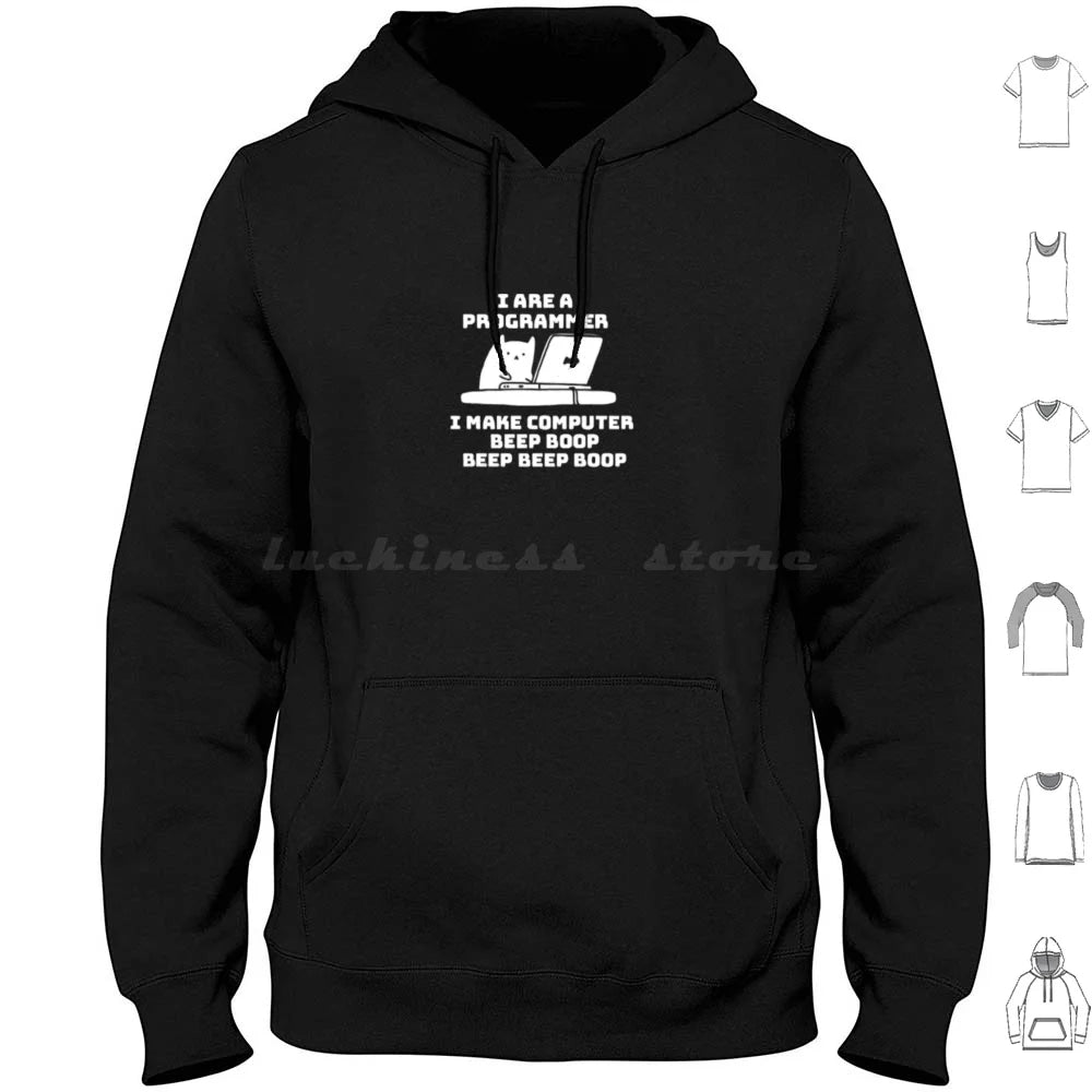 I Are Programmer Computer Cat Beep Boop Hoodie Cotton Long Sleeve Programmer Software Engineers I Are Programmer I
