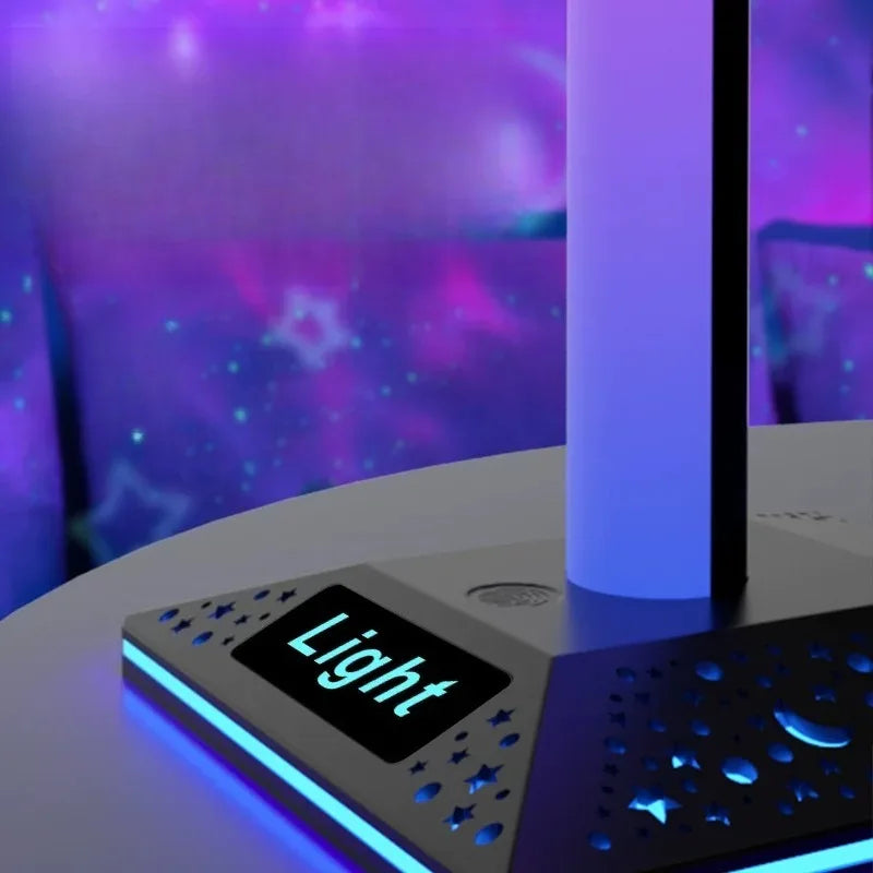 RGB Headphone Stand with Sound Activated Light, Headset Holder with Glowing Storage Base, Gaming Desk Accessory for Mic Pickup