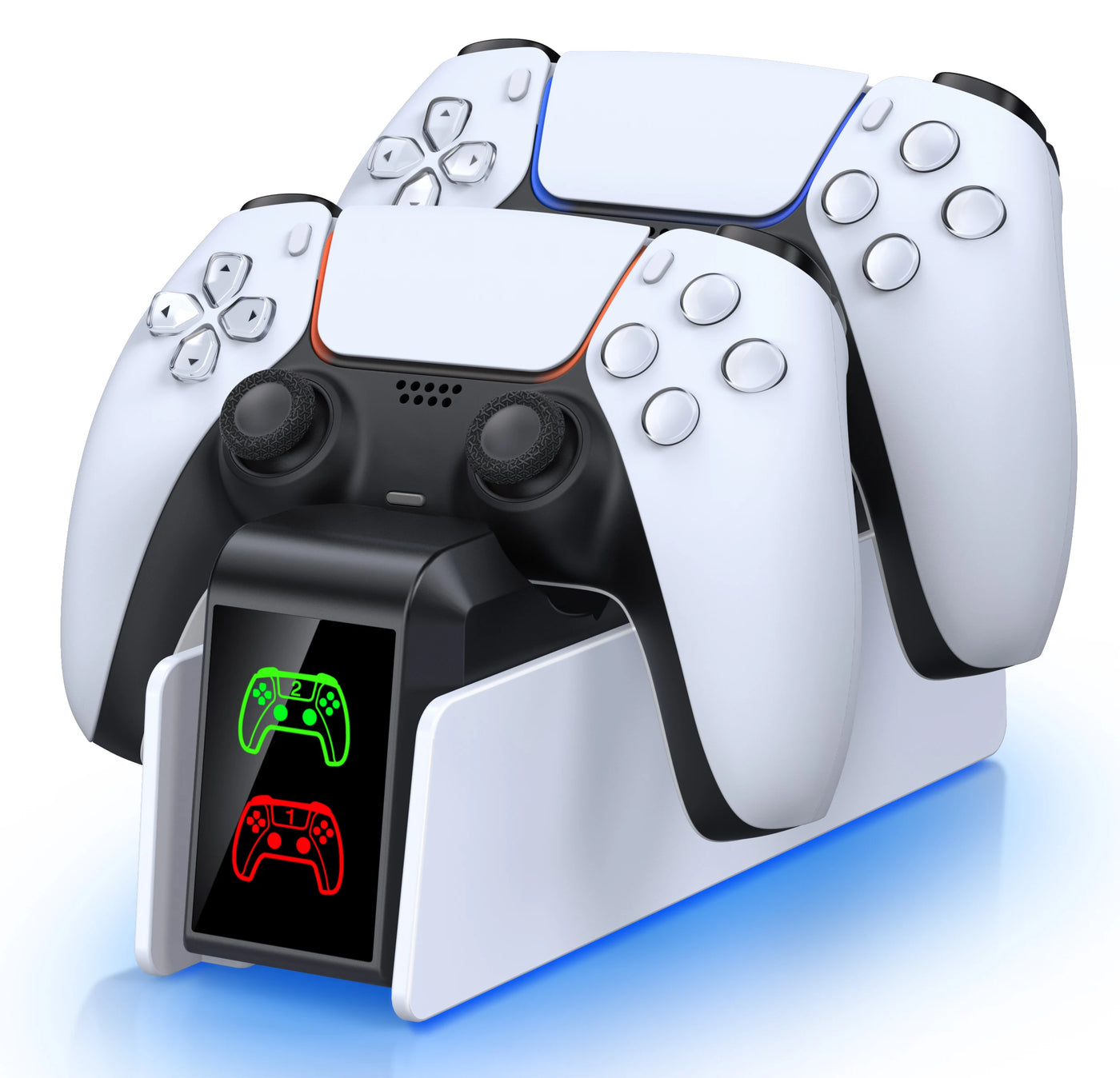 DinoFire for PS5 Type-C Charging Station RGB Dual Charging Dock Charger Stand DualSense Wireless Game controller