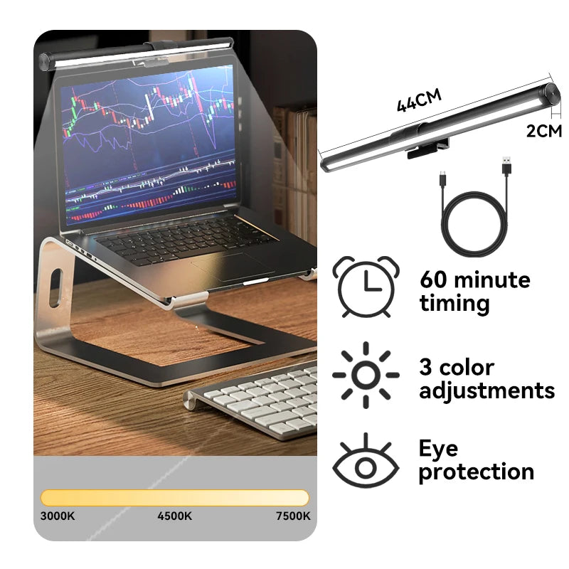 Computer Monitor Light Bar Table Lamp For Work Study Read Gaming Dimming Lighting 44cm Stepless Dimming USB Desk Lamp