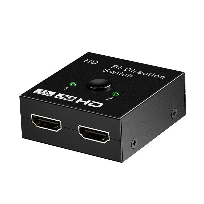 HDMI-compatible Switch 2 Ports 4K 120Hz 2 In 1 Out/1 in 2 Out Video Splitter for Laptop PC Xbox TV Box to Monitor TV Projector