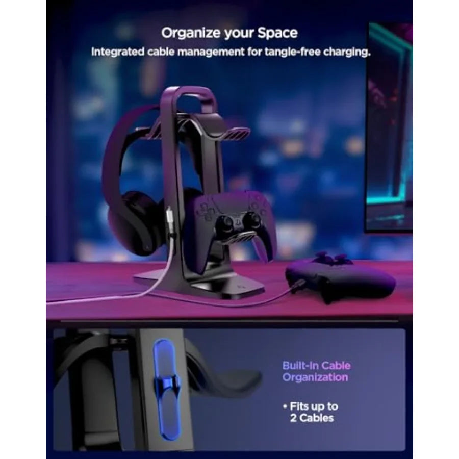 Gaming Controller and Headset Stand for PlayStation Xbox Nintendo Switch 2 Razer Gaming Headphones and Headsets Universal Desk