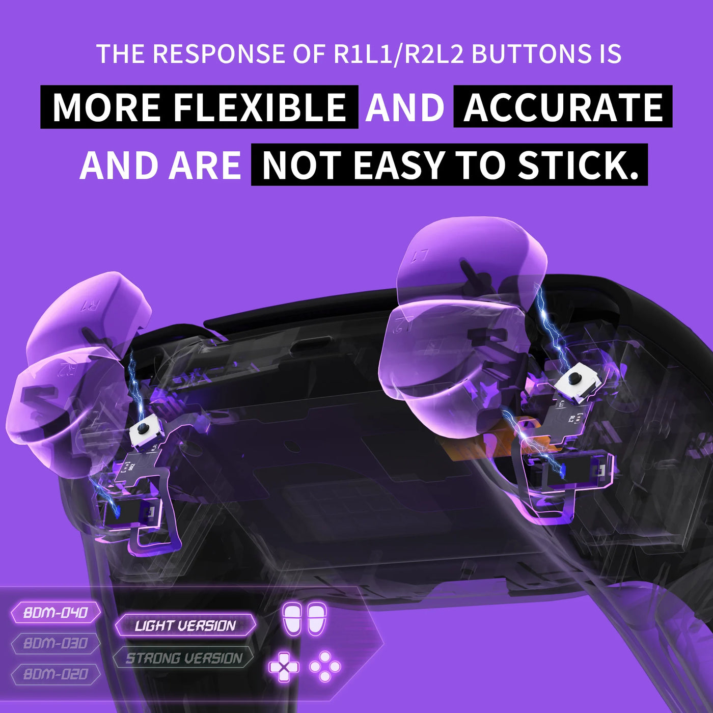 eXtremeRate Whole Clicky Kit for ps5 Controller BDM-040 Shoulder Face Dpad Buttons, Custom Micro Switch Clicky Hair Trigger Kit