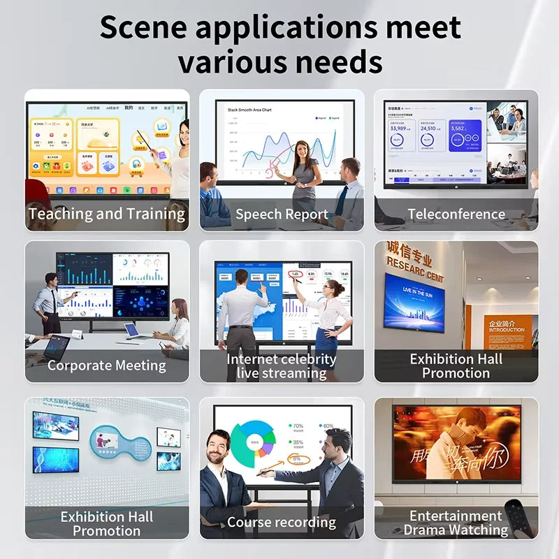 65 75 85 100 Inch 4K Touch Screen Interactive Classroom Smartboards Digital Boards Smart Interactive Display For School