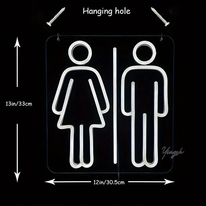 LED Toilet Neon Sign Custom WC Directional Neon Men Women Figure Sign Decoration Lamp Washroom Entrance for Party Bar Gaming