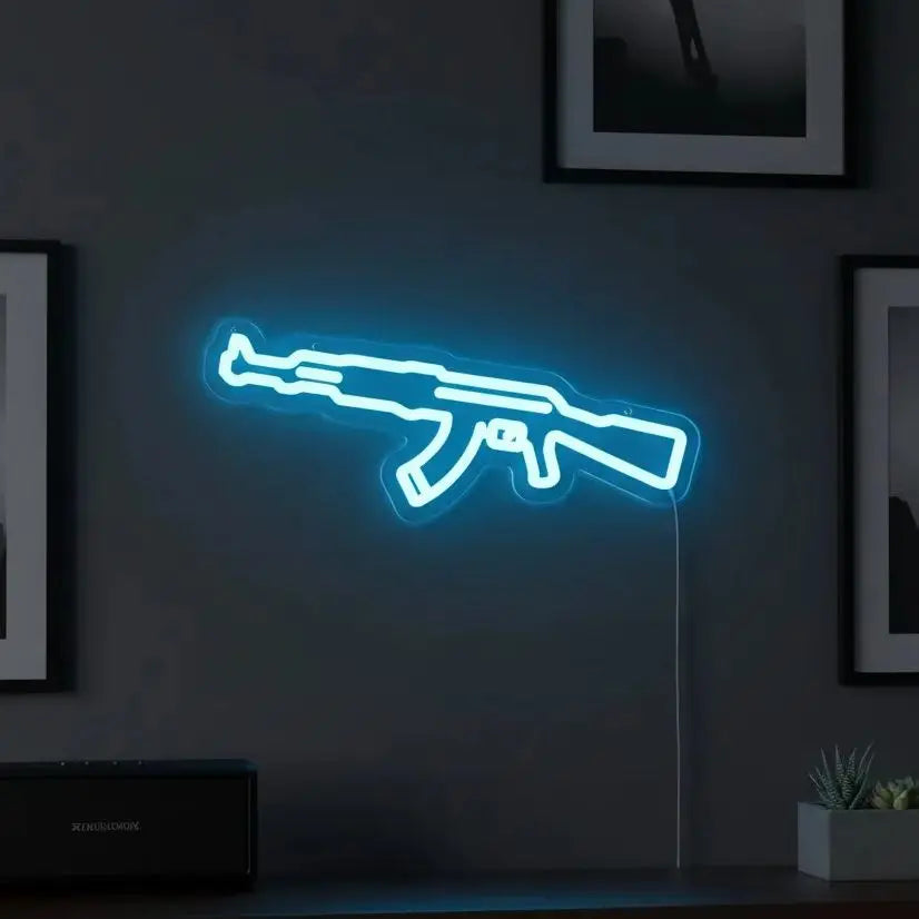 AK Shape Neon Sign - USB-Powered Wall Mounted Gaming Decor with Switch Vibrant E-Sports/Party/Game Room Lighting Wall Decoration