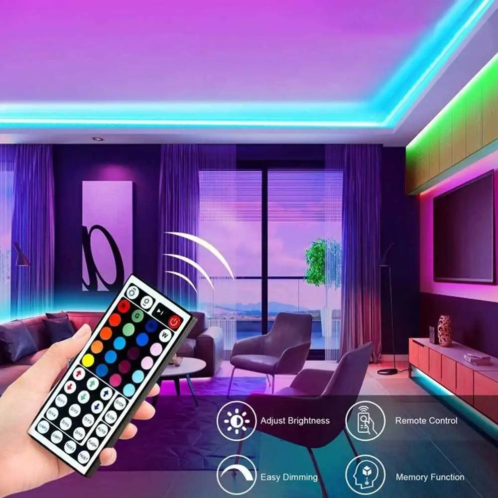 RGB LED Neon Rope Lights,5V USB Power Lamp,Remote Control,Adjustable Brightness,Moldable Strip - Gaming Backlight
